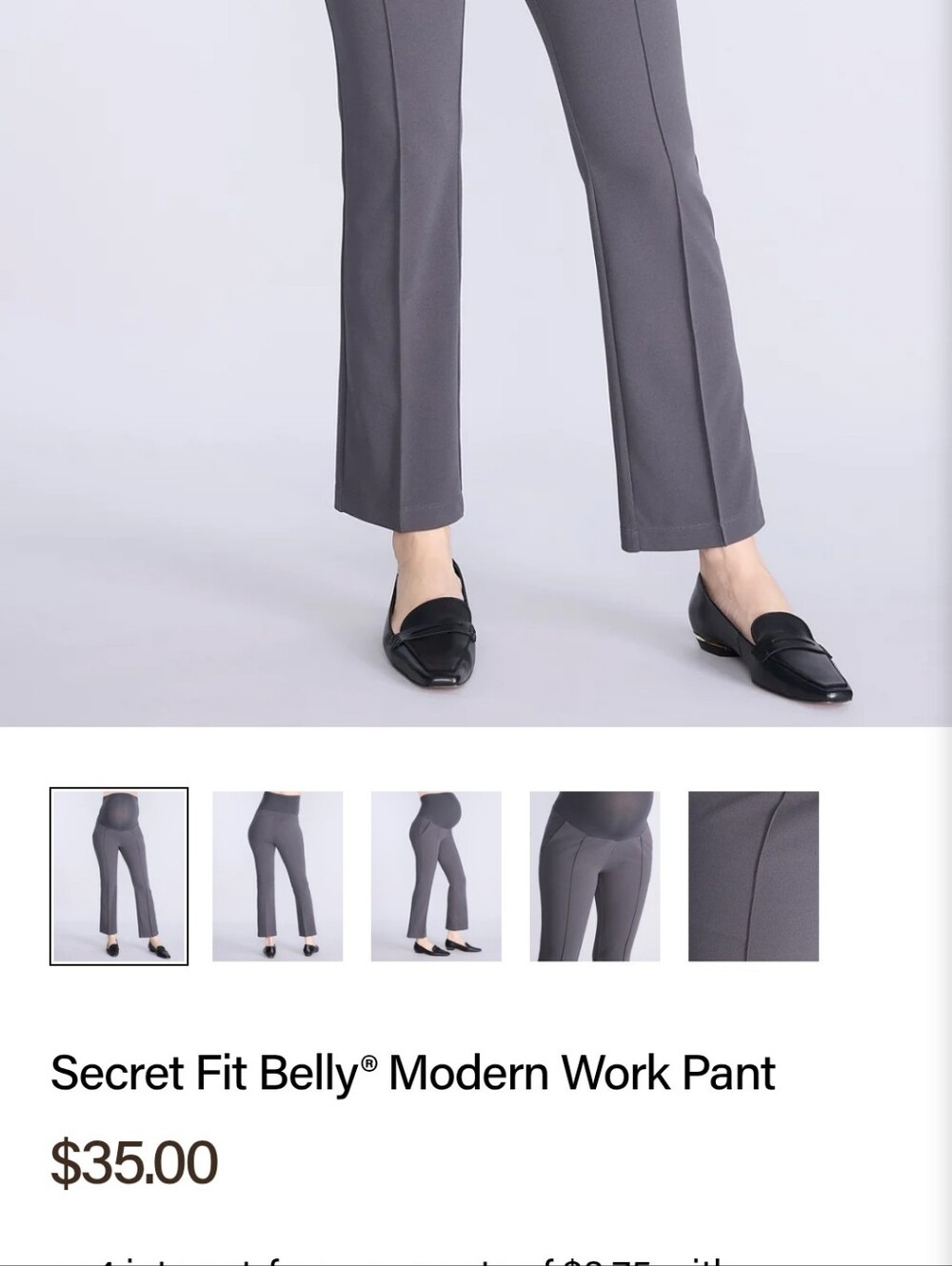 Modern Work Pant - Gray Motherhood